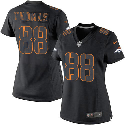 Women's Elite Demaryius Thomas Nike Jersey Black - #88 Impact NFL Denver Broncos